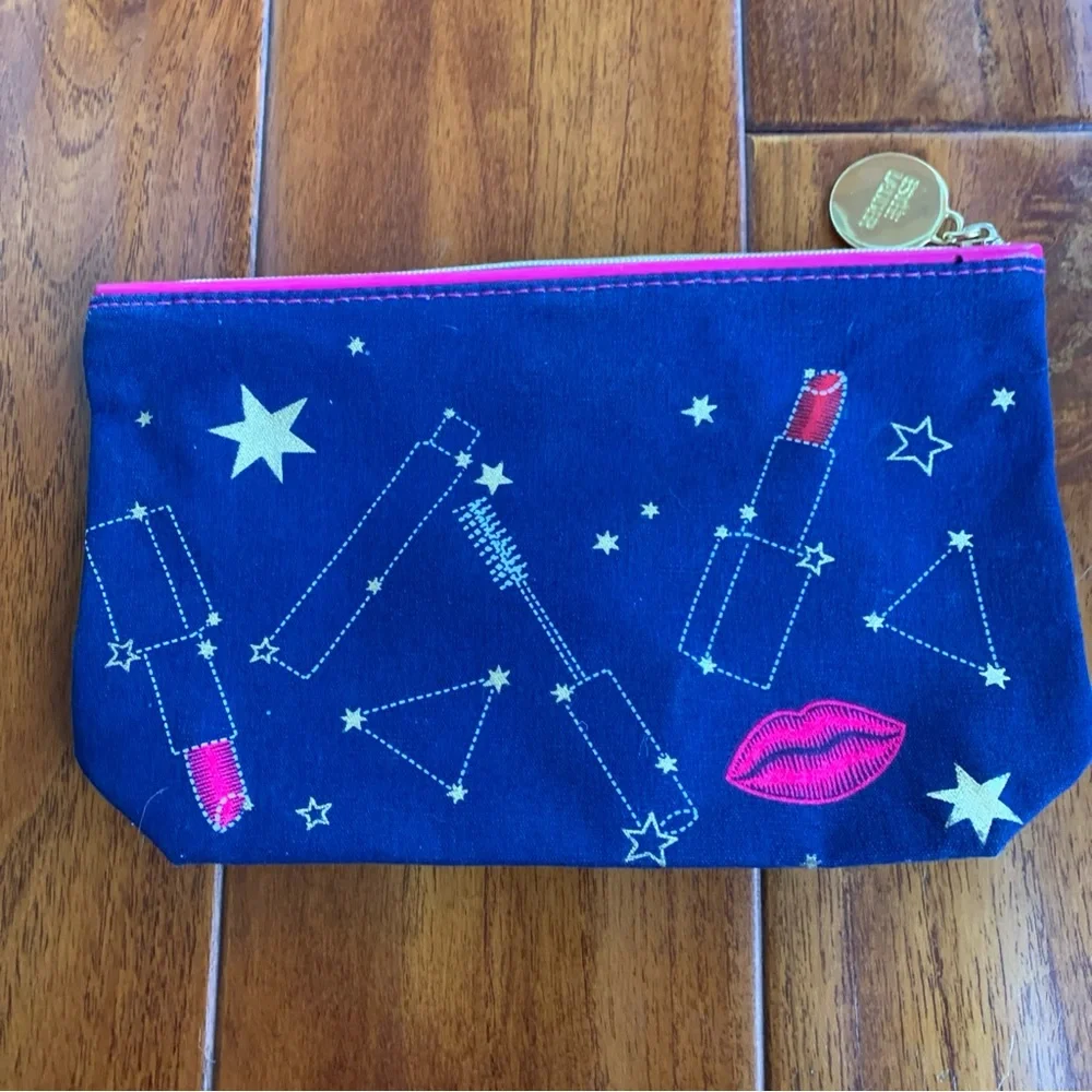 Lot 4 Estee Lauder Blue & White Cosmetic Bags Makeup Bag Bundle French Country